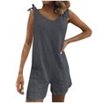 thumbnail image 2 of Styesk Shorts pour Femmes Mode Femme Été Uni Poche Décontracté Sans Manches Combinaison à Bretelles, 2 of 7