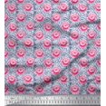 thumbnail image 1 of Soimoi Poly Georgette Fabric Stripe & Rose Floral Print Fabric by The Yard 42 Inch Wide, 1 of 3