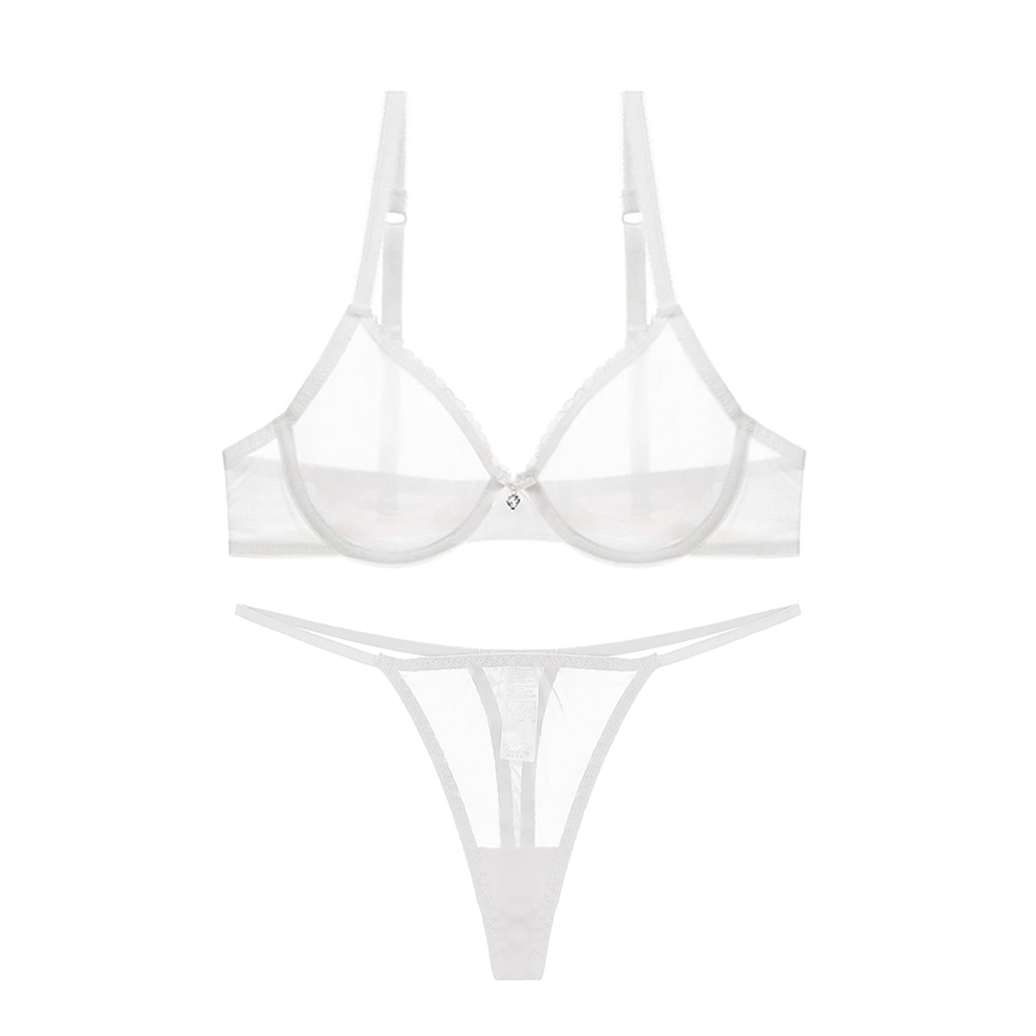 Varsbaby Women's See Through Underwire Bra and G-String Lingerie Set