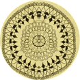 thumbnail image 1 of Ahgly Company Tapis d'Intérieur Lavable en Machine Carré Transitionnel Jaune Soleil, 3 Pieds Carré, 1 of 7