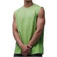 thumbnail image 3 of Besolor Men's Athletic Tank Tops Crewneck Sleeveless Workout Shirts Casual Muscle Gym Solid Color Base Tees, 3 of 3