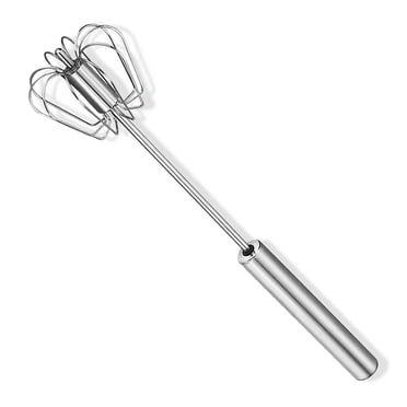 Egg Beater Hand: Hand Semi Automatic Egg Whisk, Stainless Steel Hand Push Egg Beater Manual Blender for Home Kitchen Tool Blending, Whisking, Beating & Stirring