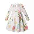 thumbnail image 1 of Qudderr Robes Imprimées pour Petites Filles 6M-6T Enfants Bébé Coton Manches Longues Robe Décontractée Nouveau-Né Printemps Automne Col Rond Robe d'Été pour Filles, 1 of 8