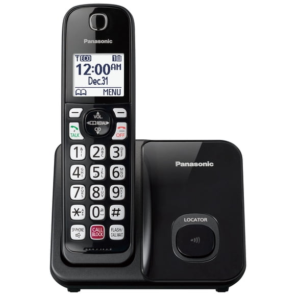 Panasonic Cordless Phone with Advanced Call Block, Bilingual Caller ID, Easy to Read Large High-Contrast Display, Expandable System with 1 Handset, H