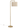 thumbnail image 1 of Bouclair Gold Floor Lamp Pleated Shade, 1 of 6