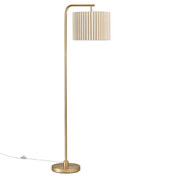 Bouclair Gold Floor Lamp Pleated Shade