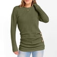 thumbnail image 3 of Women's Ribbed Sweater Set 2025 - Long Sleeve Tunic Leggings | Button Front Knit Pullover, 3 of 8