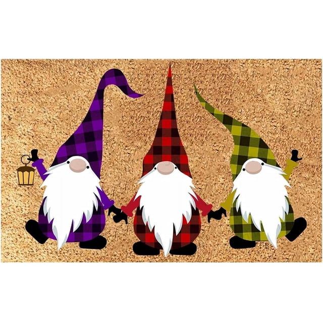 Christmas Door Mat Cartoon Gnome Floor Mat Hallway Kitchen Foot Mat Soft Carpet