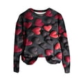 thumbnail image 4 of Qertyioot Chemise Cœur d'Amour Saint-Valentin Grande Taille Pull, Manches Longues Graphiques pour Femmes Col Rond Oversize, 4 of 5