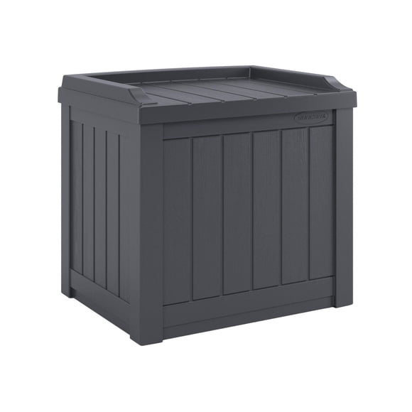 Suncast 22 gal Small Deck Box with Storage Seat – Indoor/Outdoor Use, Cyberspace