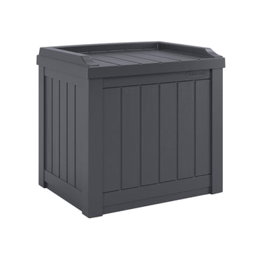 Coffre de terrasse Suncast de 22 gallons avec siège de rangement – Utilisation intérieure/extérieure, couleur Cyberspace