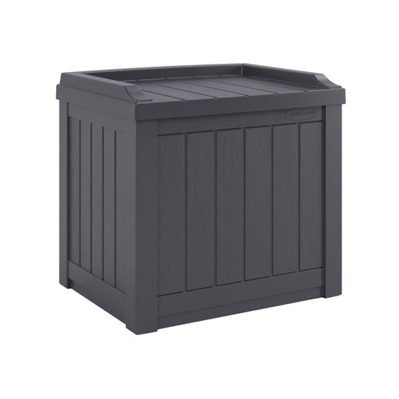 Suncast 22 gal Small Deck Box with Storage Seat – Indoor/Outdoor Use, Cyberspace