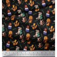 thumbnail image 2 of Soimoi Rayon Fabric Leaves,Musical Instruments & Animals Kids Print Sewing Fabric Yard 42 Inch Wide, 2 of 3
