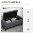thumbnail image 4 of HOMCOM Banc de Rangement, Banc Ottoman avec Tissu Toucher Lin et Dessus Rabattable, 4 of 10