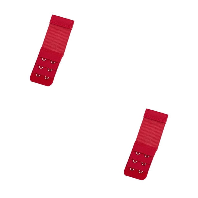 Langgg Extension Strap Bra Extenders Buckle 2 Hooks Brassiere Accessories Adjustable Length Replacement 3 Rows Underwear wine red 2Set