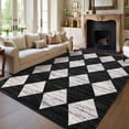 thumbnail image 2 of Large Area Rug Washable Living Room Rug Neutral Area Rugs for Bedroom Dining Room Modern Checkered Carpet Non Slip Stain Resistant Farmhouse Floor Cover 10x13 Black and White Rugs, 2 of 8