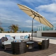 thumbnail image 3 of Gymax 10 ft Patio Table Market Umbrella Yard Outdoor w/ Solar LED Lights Beige, 3 of 9