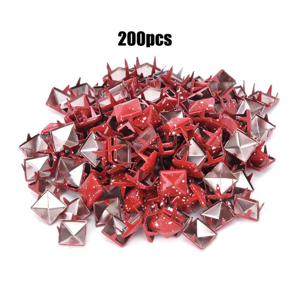 Rivet Stud Four Claw Rivets Leather Craft Accessories 200Pcs Square Rivets Metal Stylish DIY Shoes Bags Hats Decoration Accessories 9mm