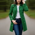 thumbnail image 3 of Manteau Trench Classique pour Femme à Revers Cranté, Style Intemporel à Double Boutonnage, Tissu Résistant à l'Eau, Manches Longues avec Boucles aux Poignets, Coupe Polyvalente Mi-Longue Conçue pour les Vêtements d'Extérieur Décontractés, 3 of 9