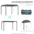 thumbnail image 4 of Outsunny Pergola Extérieure à Lames 9,5 Pieds x 9,7 Pieds avec Toit Rétractable, Gris, 4 of 10