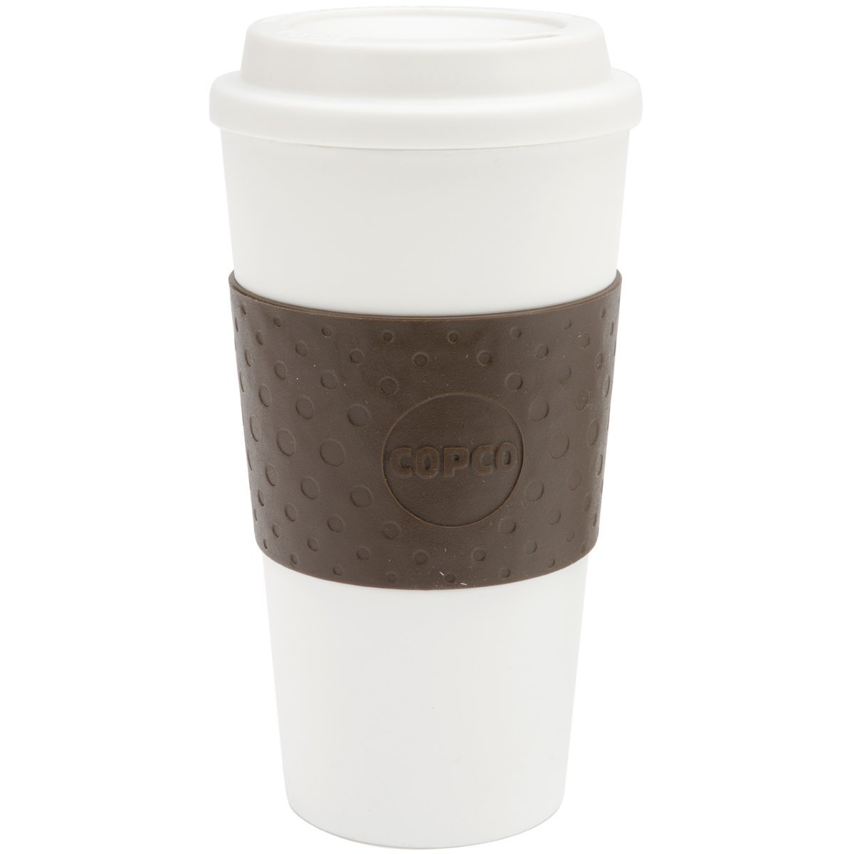 Copco Acadia Tasse de Voyage pour Café, Plastique Réutilisable 16 Oz - Brun / Blanc
