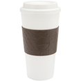 thumbnail image 1 of Copco Acadia Travel coffee Mug, Plastic Reusable 16 Oz - Brown / White, 1 of 4