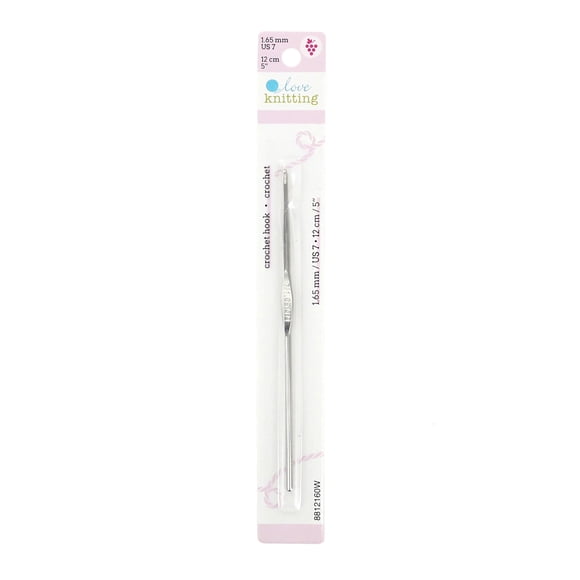 LOVE KNITTING Steel Crochet Hook, 12 cm (5"), 1.65 mm (US 7)