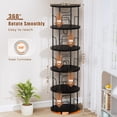 thumbnail image 2 of Flycity 5 Tier Rotating Bookshelf, 360° Display Rotating Bookcase Corner Storage Rack with Special Visible Partition Storage, Black, 2 of 8