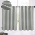 thumbnail image 2 of PiccoCasa 2 Panels Kitchen Linen Look Blackout Curtains Gray 52"x36", 2 of 7