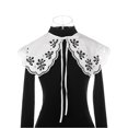thumbnail image 2 of INSPIRE CHIC Detachable False Collar, Embroidery Mini Cape Neck Ruff Dickey Fake Collar for Blouse White-7, 2 of 5