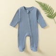 thumbnail image 1 of EGNMCR Rompers pour Enfants Tout-Petits Garçons Filles Mode Confortable Couleur Unie Fermeture Éclair Manches Longues Ramper Kid Rompers, 1 of 9