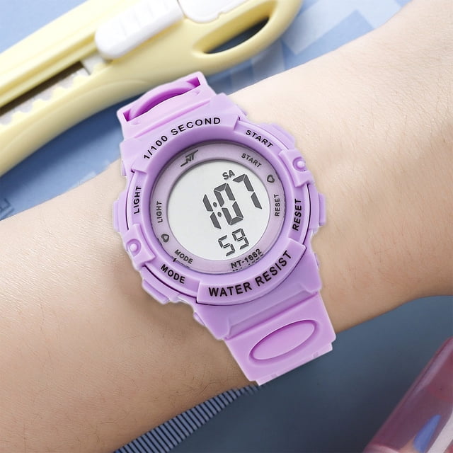 PRETXORVE Children's Luminous Water Proof Watch Student Electronic Watch Boys and Girls Multifunctional Watch