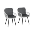 thumbnail image 4 of Comfortable Stackable Outdoor Patio Dining Chairs Set of 4 – Armchairs with Cushions – Black Metal Frame & Neutral Shade Inspired Style Hand-Woven Rope Rattan, 4 of 8