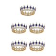 thumbnail image 3 of maskred Alloy Exquisite Craft And Detailed Carved Wedding Hair Crown For Brides Rhinestone Tiaras And Crowns Gold  + sapphire 5Set, 3 of 6
