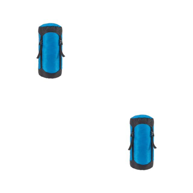 yingyy 1/2/3/5 Nylon Drawstring Compression Bag Travel Stuff Sack Outdoors Storage Space Saving Gear Camping Mountaineering Climbing Blue/XL 2PCS