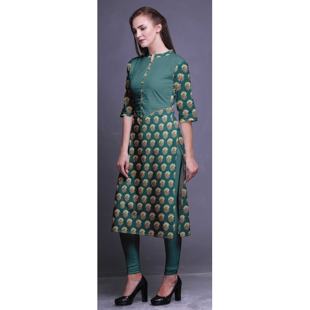 Bimba Women Straight Kurta Button Down PrintedKurtiSummer Wear Kurta