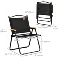 thumbnail image 3 of Outsunny Folding Camping Chair, Portable Armchair, Black, 3 of 10