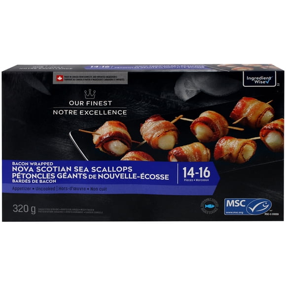 Our Finest Bacon Wrapped Nova Scotian Sea Scallops, 320 g