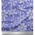 thumbnail image 1 of Soimoi Blue Viscose Chiffon Fabric Snow Flakes Floral Print Sewing Fabric Yard 42 Inch Wide, 1 of 5