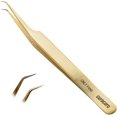 thumbnail image 1 of Curacoro Pince à Cils - Pince à Cils Professionnelle et de Précision à Pointe en Fibre pour Extensions de Cils, Pinces Multi-Formes et Usages pour le Volume, l'Isolation et les Cils Classiques (Or, Ventilateur Seulement), 1 of 8