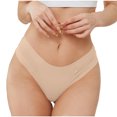 thumbnail image 4 of Penkiiy String pour Femme Mode Aguichant Sans Traces Transparent Taille Basse Culotte String m Beige, 4 of 7