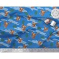 thumbnail image 2 of Soimoi Tissu Poly Georgette Feuilles et Dinosaure Décor de Jungle Tissu Imprimé au Mètre 52 Pouces de Large, 2 of 2