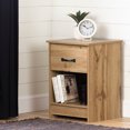 thumbnail image 1 of South Shore Tassio 1-Drawer Nightstand with Open Storage Space for Adult, in Nordik Oak, 1 of 11