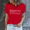 thumbnail image 1 of LSLJS Women's Funny Printed Pattern Casual Fashion Soild Color Short Sleeve Tops Blouse, 1 of 6
