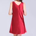 thumbnail image 4 of B91xZ Vêtements de Nuit pour Femmes, Chemise de Nuit à Manches Évasées, Col en V, Imprimé Floral, Robe de Pyjama, TTG Rouge, 4 of 5