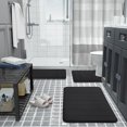 thumbnail image 2 of ORUYROP Memory Foam Bath Mat Rug, 24 x 17 Inches, Comfortable, Soft, Super Water Absorption, Machine Wash, Non-Slip, Thick, Easier to Dry for Bathroom Floor Rugs, Black, 2 of 7