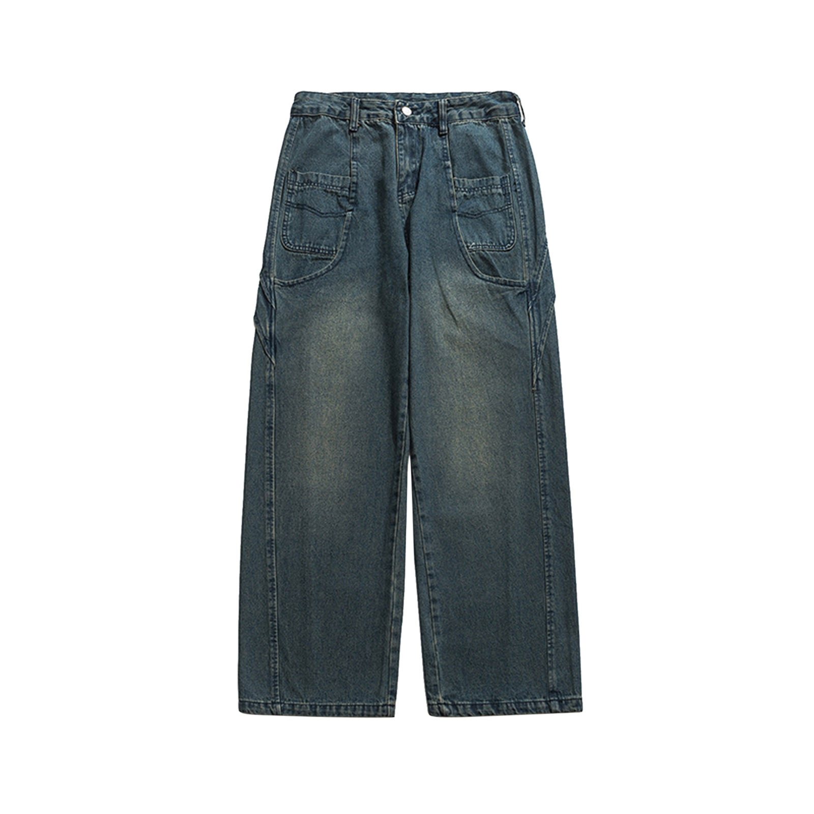 Men's Jeans Men's Spring Summer Machine Wash Casual Jeans Fashion Breathable Denim Pants Jeans Moto Homme Dark Blue L