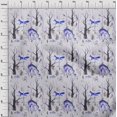 thumbnail image 4 of oneOone Polyester Spandex Medium Blue Fabric Deer Sewing Material Print Fabric By The Yard 56 Inch Wide, 4 of 5