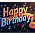 thumbnail image 4 of Musical Theme Happy Birthday Banner with Guitar and Notes Decorations Background Backdrop for Birthday Party Photography Props and Party Decor Supplies, 4 of 4