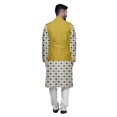 thumbnail image 3 of Atasi Kurta Pyjama pour Homme Veste Col Mandarin Indien Imprimé Ensemble de Tenue Ethnique, 3 of 5
